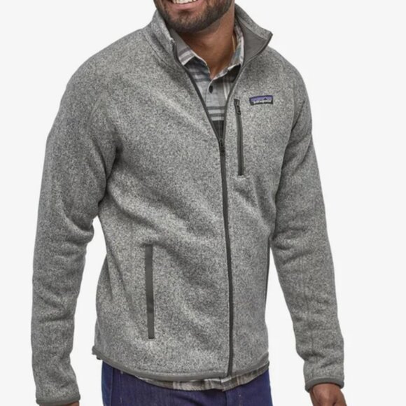 Patagonia Better Sweater Full-Zip Jacket -Stonewash Grey Pockets Sz L Outdoor - Picture 1 of 10